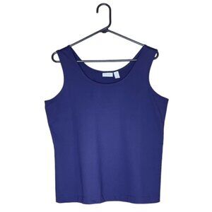 CHICO'S Microfiber Purple Sleeveless Stretch Tank Top - Size Large